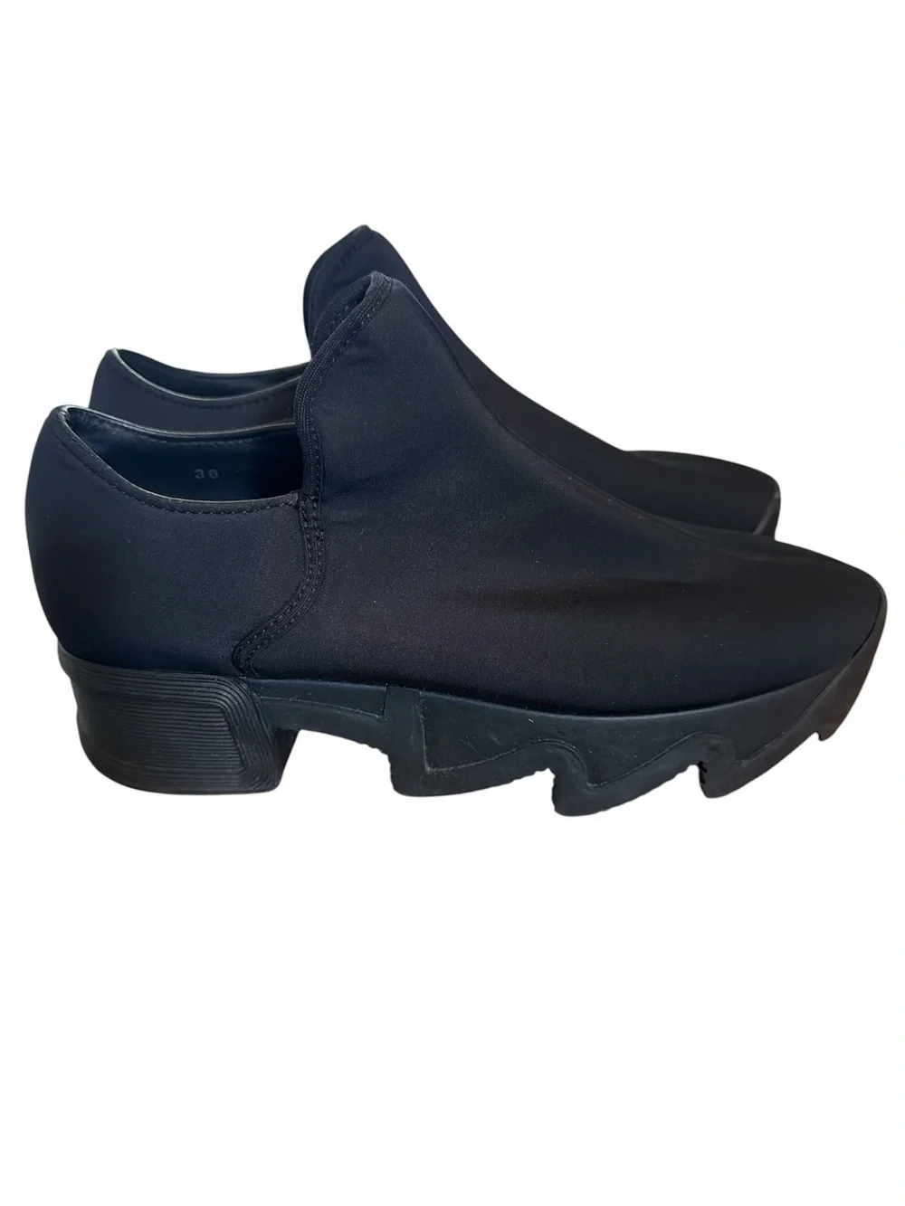 Women's Black Platform Slip-On Shoes - Modern Chunky Sole